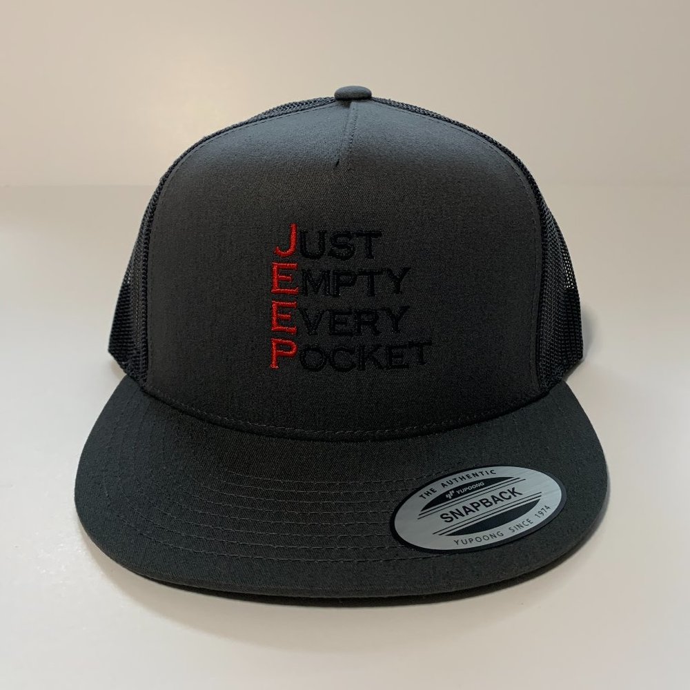 Yupoong Jeep Hat Snapback Gray/Black New